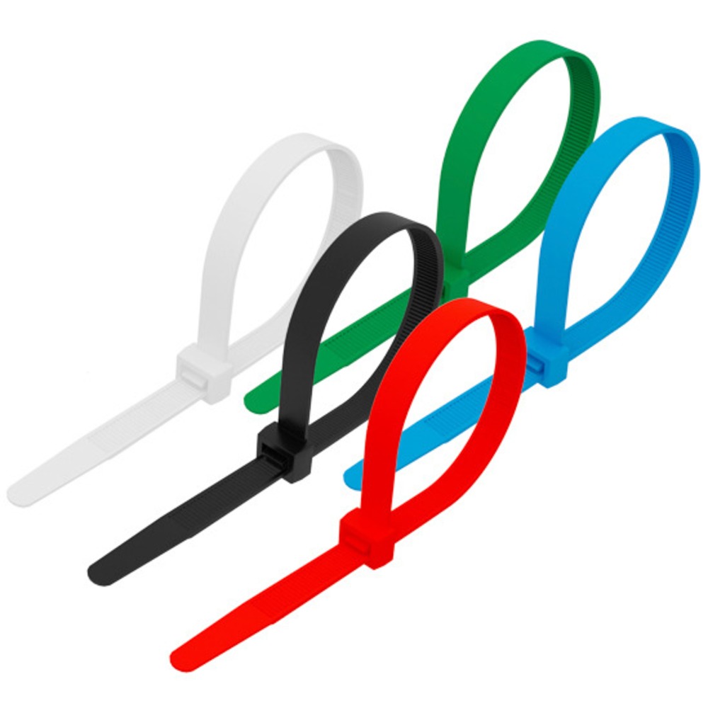 Хомут нейлоновый (кабельная стяжка) Rexant 07-0208-25 цветные 200 х 4.0 мм (25 штук)