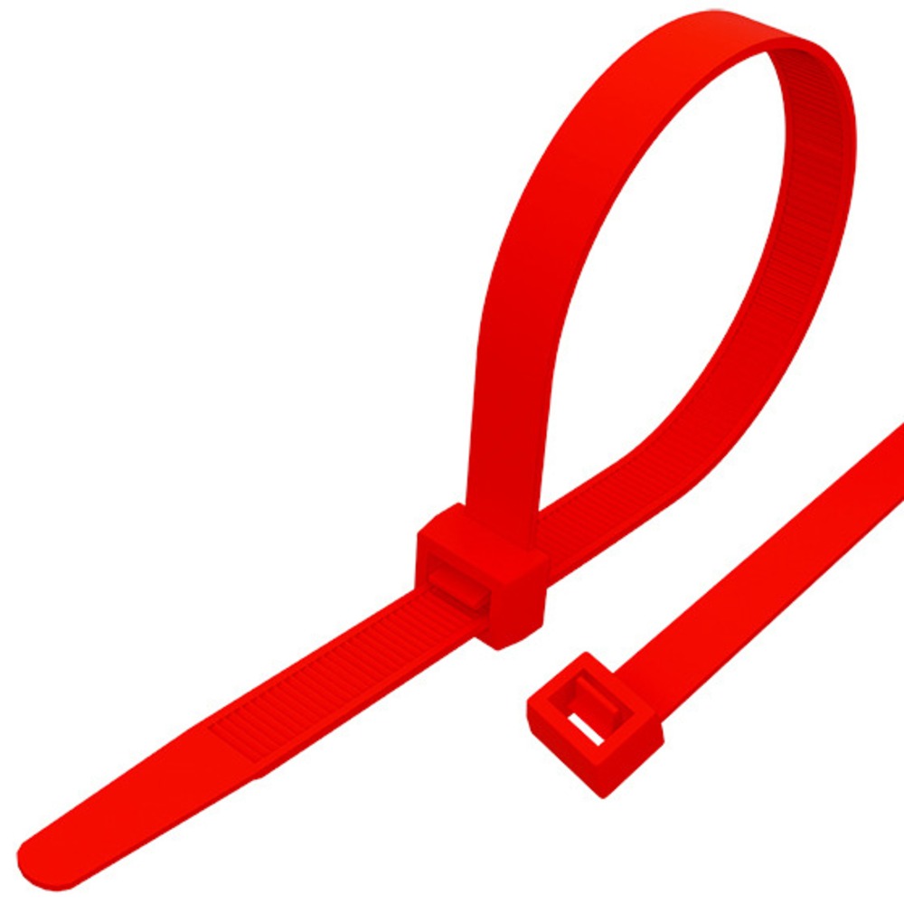Хомут нейлоновый (кабельная стяжка) Rexant 07-0106-25 красный 100 х 2.5 мм (25 штук)