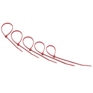 Хомут нейлоновый (кабельная стяжка) Rexant 07-0206-25 красный 200 х 3.6 мм (25 штук)