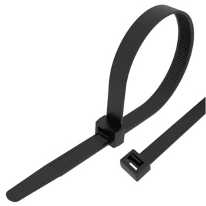 Хомут-стяжкa нейлоновая с тройным замком Rexant 67-0401 400x4,8 мм, черная, упаковка 100 шт.