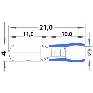 Разъем штекерный изолированный штекер Rexant 08-0521 4 мм 1.5-2.5 мм синий (100 штук)