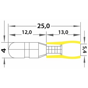 Разъем штекерный изолированный штекер Rexant 08-0531 5 мм 4-6 мм желтый (100 штук)