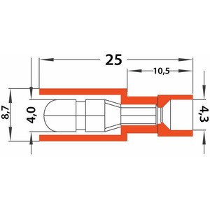 Разъем штекерный полностью изолированный штекер Rexant 08-0561 4 мм 0.5-1.5 мм красный (100 штук)