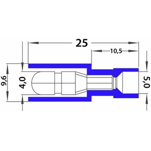 Разъем штекерный полностью изолированный штекер Rexant 08-0571 4 мм 1.5-2.5 мм синий (100 штук)