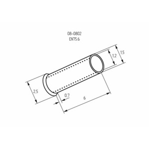 Наконечник штыревой втулочный Rexant 08-0802 L-6 мм 0.75 мм (НШВ 0.75-6/НГ 0.75-6), 100шт