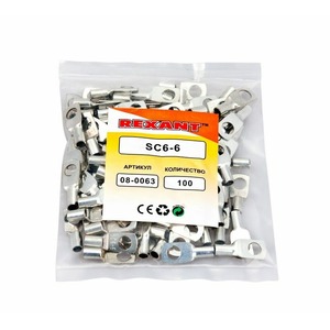 Наконечник кольцевой Rexant 08-0063 6.5 мм, 6 мм, ТМЛ (DIN) 6-6 (100 штук)