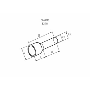 Наконечник штыревой втулочный Rexant 08-0818 изолированный F-18 мм 2.5 мм (НШВи 2.5-18) синий, 100шт