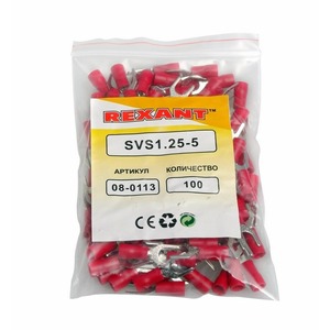 Наконечник вилочный изолированный Rexant 08-0113 5.3 мм 0.5-1.5 мм (НВи 1.5-5/НВи 1,25-5) красный (в упак. 100 шт.)