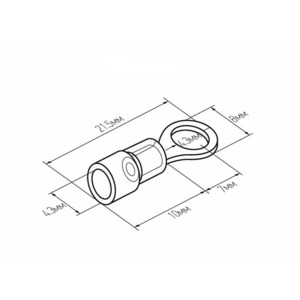 Наконечник кольцевой изолированный термоусаживаемый Rexant 08-0009 4.3 мм 0.5-1.5 мм (НКи-т 1.5-4/НКи-т1,25-4) красный (в упак. 100 шт.)