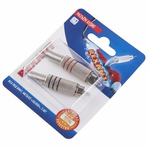 Разъем RCA (Комплект) Rexant 06-0151-A2 Разъём аудио, RCA под винт, металл Silver, (2шт.)
