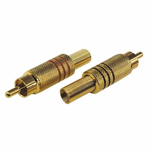 Разъем RCA (Комплект) Rexant 06-0152-A2 Разъём аудио, RCA под винт, металл Gold, (2шт.)