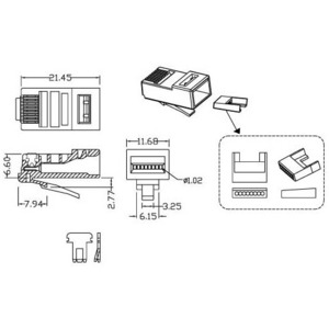 Разъем RJ-45 Hyperline PLUG-8P8C-UV-C5 (1 шт)