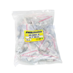 Разъем антенный F-типа PROconnect 05-4007-4 F-разъём RG-11 (с пином) (50 штук)