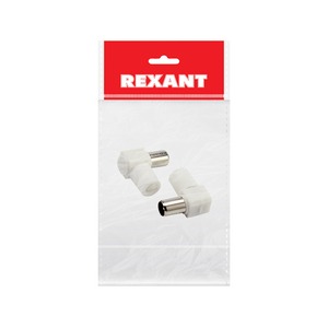 Разъем антенный Папа Rexant 05-2061-1 Разъем штекер TV без пайки белый угловой, 1 шт.