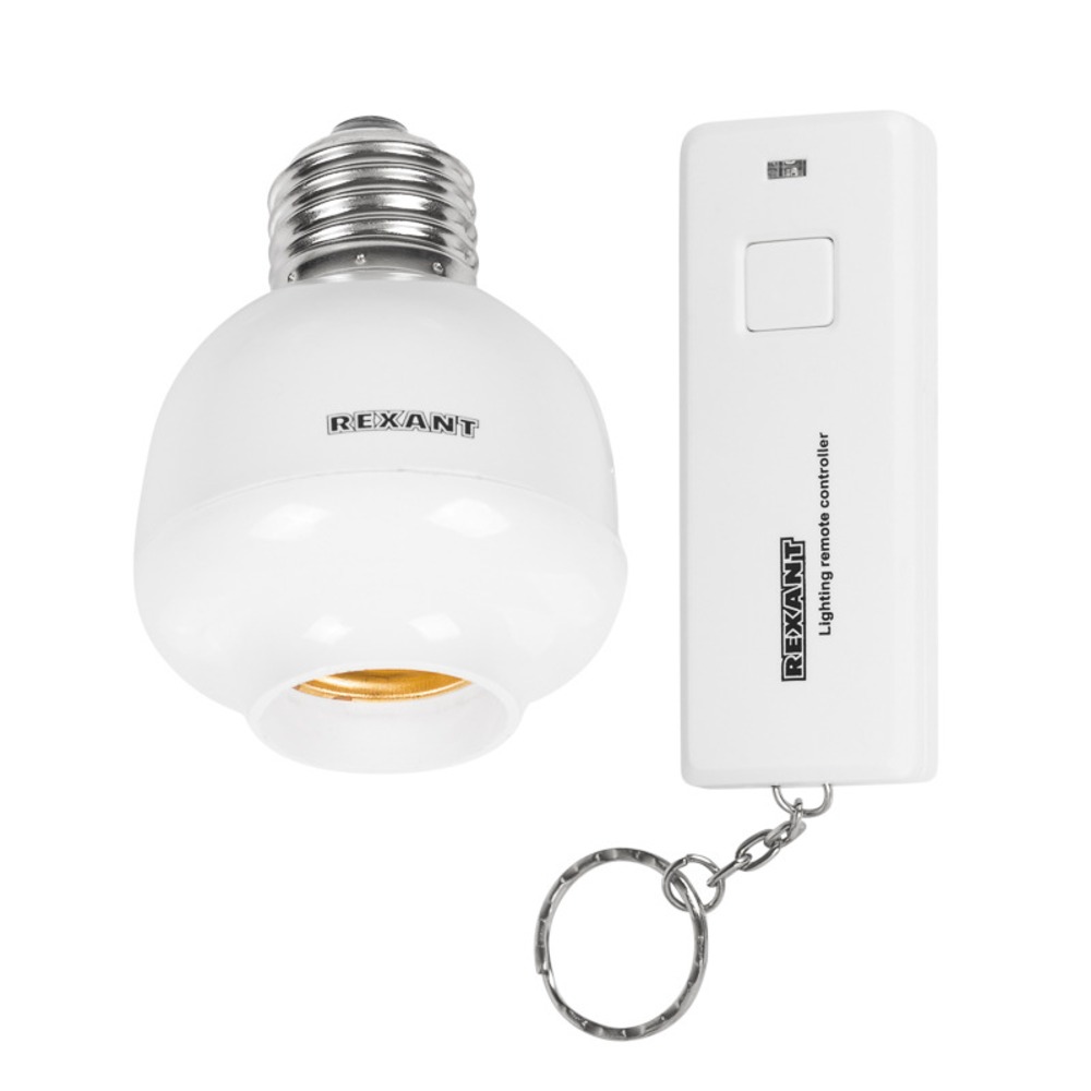 Переходник электрический Rexant 10-6016 Цоколь для лампочки, с пультом дистанционного управления