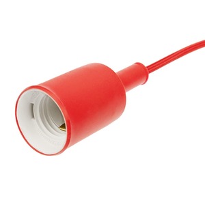 Переходник электрический Rexant 11-8888 Патрон E27 силиконовый со шнуром 1м красный