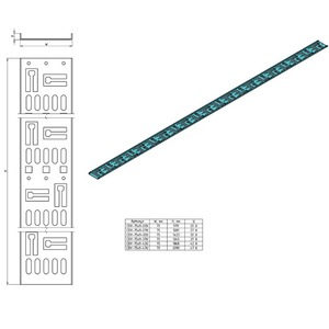 Перфорированный вертикальный кабельный организатор-лоток Hyperline CDV-M-75x9-42U-RAL9005