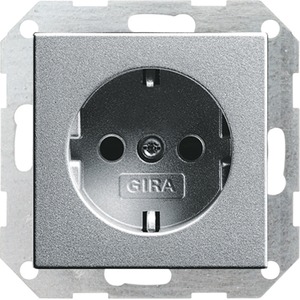 Розетка силовая Gira 046626 System 55 Розетка с заземляющими контактами алюминий