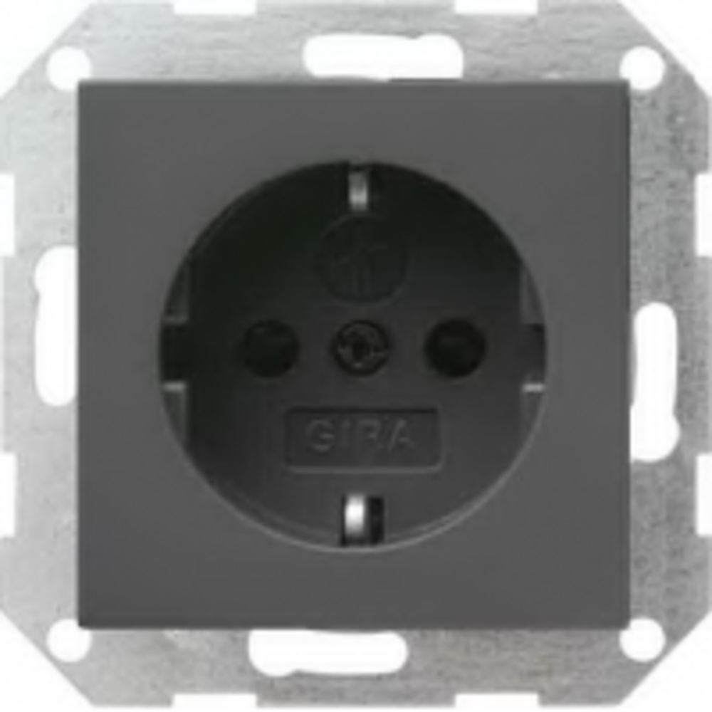 Розетка силовая Gira 045328 System 55 Розетка с заземляющими контактами антрацит