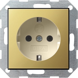 Розетка силовая Gira 0453614 System 55 Розетка с заземляющими контактами латунь/кремовый