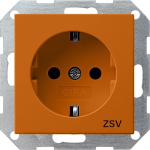 Розетка силовая Gira 045602 System 55 Розетка с заземляющими контактами ZSV глянцевый оранжевый