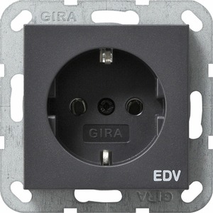 Розетка силовая Gira 045828 System 55 Розетка с заземляющими контактами антрацит