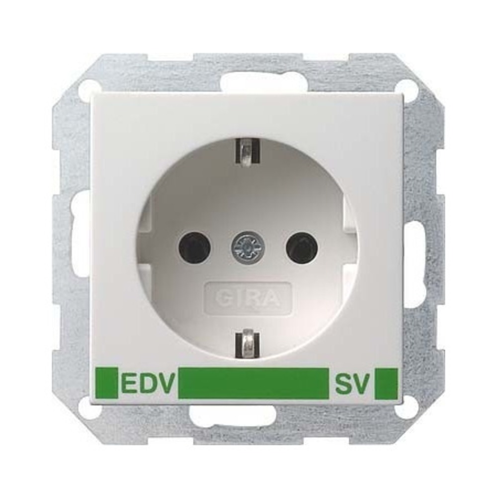 Розетка силовая Gira 046327 System 55 Розетка с заземляющими контактами EDV SV матовый белый