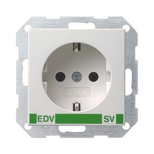 Розетка силовая Gira 046327 System 55 Розетка с заземляющими контактами EDV SV матовый белый