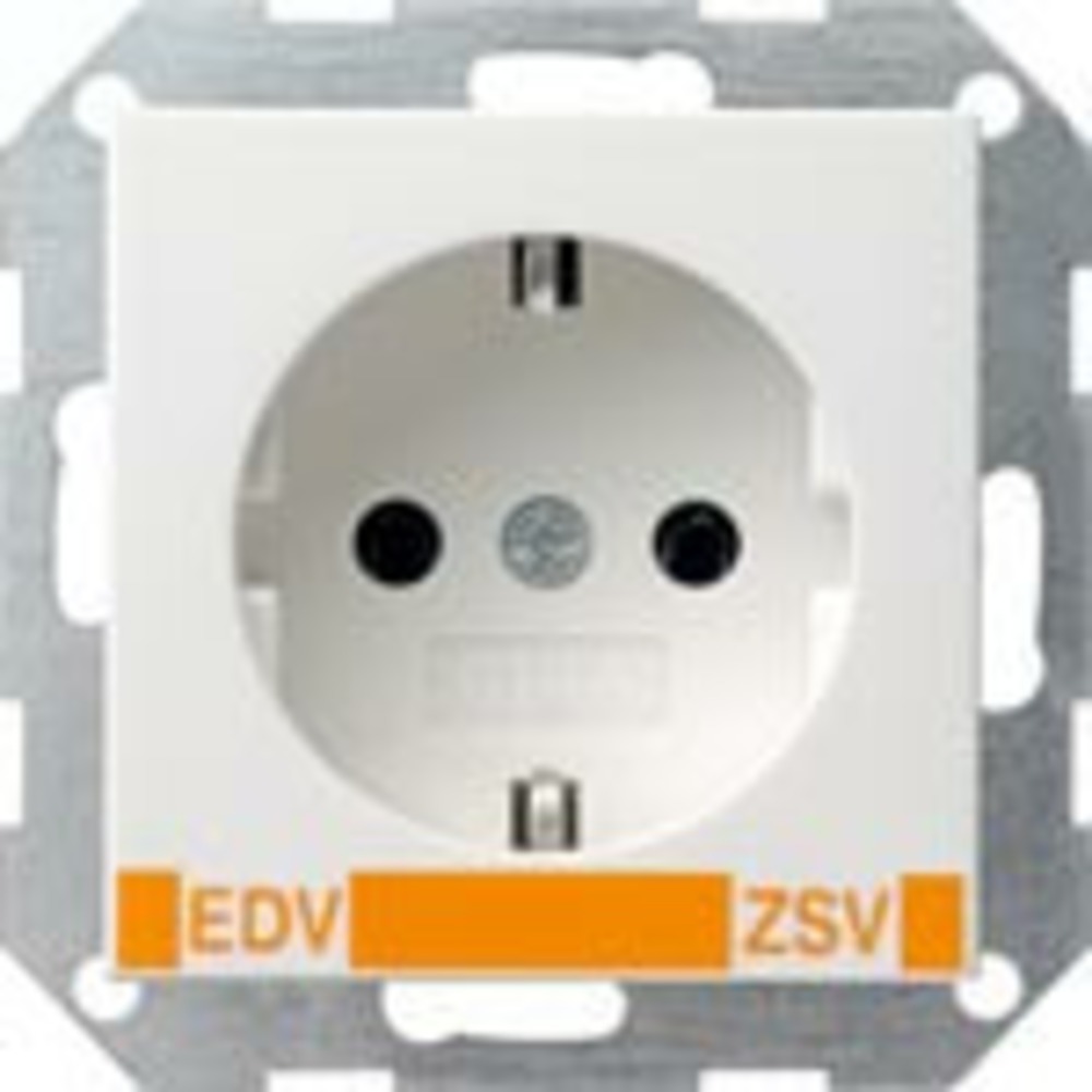 Розетка силовая Gira 046403 System 55 Розетка с заземляющими контактами EDV ZSV глянцевый белый