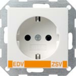 Розетка силовая Gira 046403 System 55 Розетка с заземляющими контактами EDV ZSV глянцевый белый
