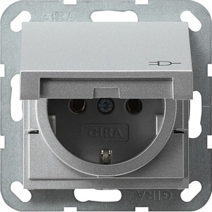 Розетка силовая Gira 045426 System 55 Розетка с заземляющими контактами алюминий