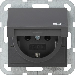 Розетка силовая Gira 041428 System 55 Розетка с заземляющими контактами антрацит