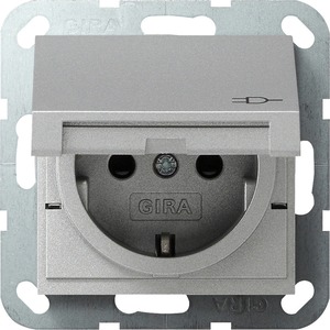 Розетка силовая Gira 041426 System 55 Розетка с заземляющими контактами алюминий