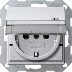 Розетка силовая Gira 276226 System 55 Розетка с заземляющими контактами алюминий