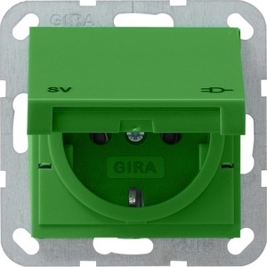 Розетка силовая Gira 041502 System 55 Розетка с заземляющими контактами SV глянцевый зеленый