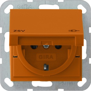 Розетка силовая Gira 041602 System 55 Розетка с заземляющими контактами ZSV глянцевый оранжевый