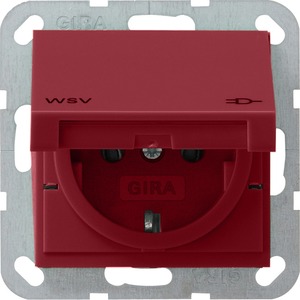 Розетка силовая Gira 010402 System 55 Розетка с заземляющими контактами WSV глянцевый красный