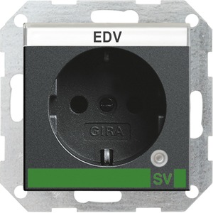 Розетка силовая Gira 046828 System 55 Розетка с заземляющими контактами SV антрацит