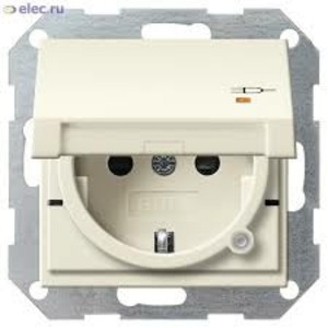 Розетка силовая Gira 276301 System 55 Розетка с заземляющими контактами глянцевый кремовый