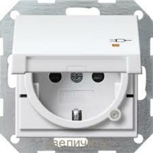 Розетка силовая Gira 276327 System 55 Розетка с заземляющими контактами матовый белый