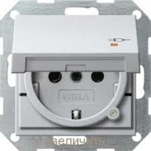 Розетка силовая Gira 276326 System 55 Розетка с заземляющими контактами алюминий