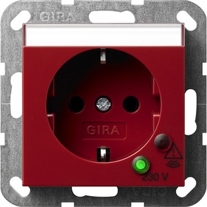 Розетка силовая Gira 045102 System 55 Розетка с заземляющими контактами глянцевый красный
