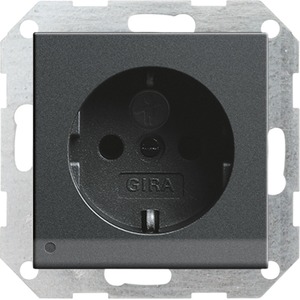 Розетка силовая Gira 117028 System 55 Розетка с заземляющими контактами антрацит