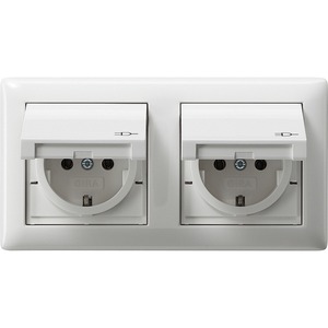 Розетка силовая Gira 115803 System 55 Розетка с заземляющими контактами глянцевый белый