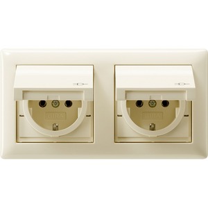 Розетка силовая Gira 115801 System 55 Розетка с заземляющими контактами глянцевый кремовый