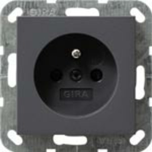 Розетка силовая Gira 048528 System 55 Розетка со штырьевым заземляющим контактом антрацит