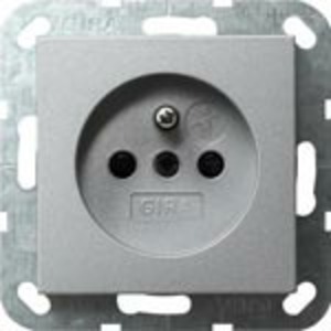 Розетка силовая Gira 048526 System 55 Розетка со штырьевым заземляющим контактом алюминий