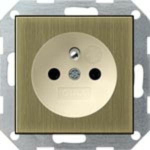 Розетка силовая Gira 0485614 System 55 Розетка со штырьевым заземляющим контактом латунь/кремовый