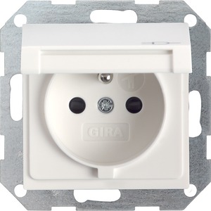 Розетка силовая Gira 048827 System 55 Розетка со штырьевым заземляющим контактом матовый белый