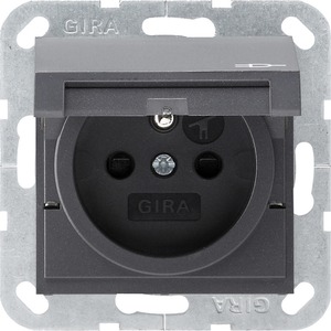 Розетка силовая Gira 048828 System 55 Розетка со штырьевым заземляющим контактом антрацит
